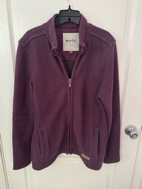 Weird Fish Women's Plum Zip-Up Knit Jacket